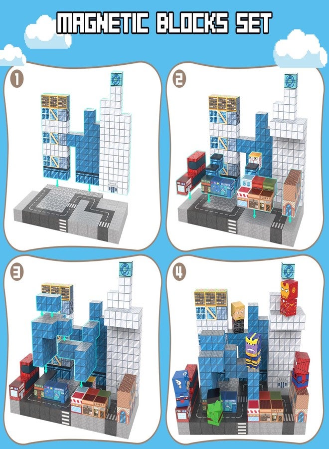 Growsland Magnetic Blocks - 200PCS Magnets Cubes, Magnetic Building Blocks STEM Montessori Sensory Toys for 3 4 5 6 7 8-13 Year Old Boys Girls Birthday for Kids - Image 4